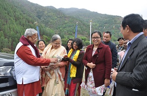 The Governor of Arunachal Pradesh Shri P.B. Acharya  and the States First Lady Smt Kavita Acharya visit the Regional Sheep Breeding Farm, Sangti, 12 km from Dirang in West Kameng District on 6th April 2017.